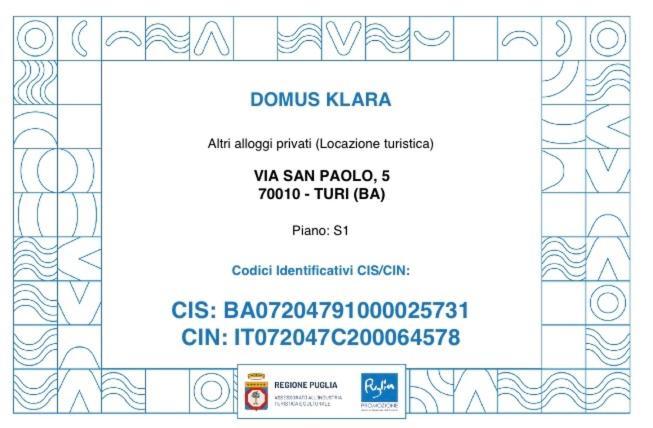 투리 Domus Klara B&B 외부 사진